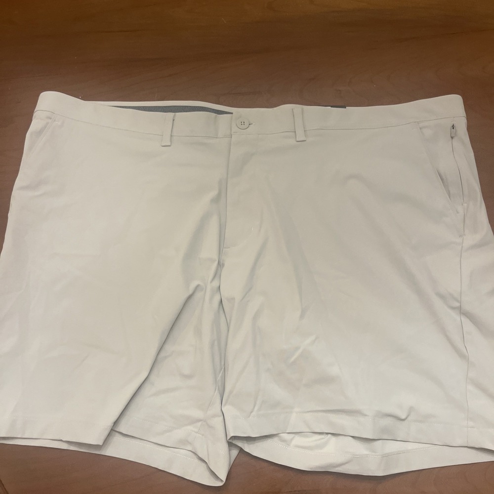 FLX Men's Beige Stretch Premium Shorts Big & Tall Size 54 Comfort Waist NWT